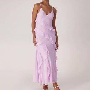 NWT Abercrombie Draped  Ruffle Maxi Dress
